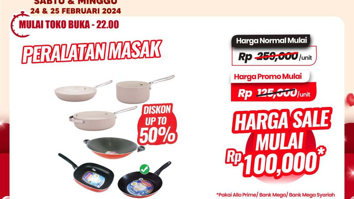 Diskon Besar-besaran Peralatan Masak di Transmart Full Day Sale, Yuk Intip Harga Terbarunya!